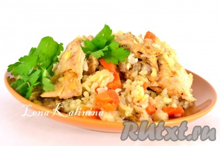 Курица в рукаве с рисом 