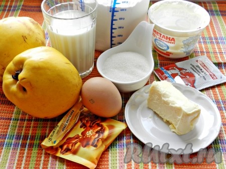 Ингредиенты для приготовления пирога с айвой
