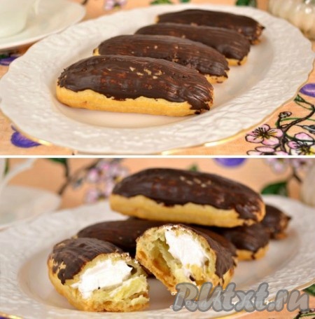 Заварные пирожные с белковым кремом
