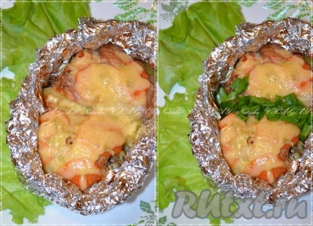 Курица, запечённая с овощами в фольге