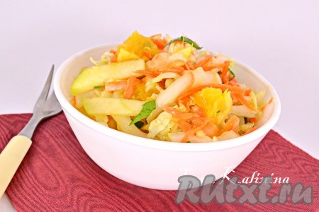 Салат из пекинской капусты с апельсином