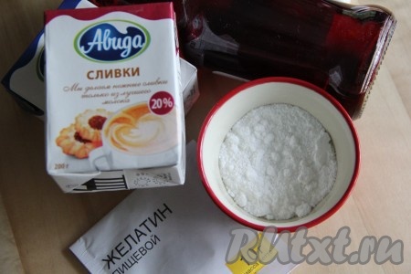 Ингредиенты для приготовления сливочного десерта с желатином.