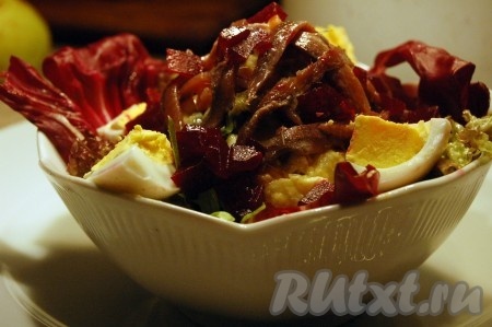 Салат с языком и овощами