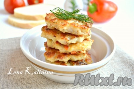 Рубленные котлеты из филе минтая на сковороде