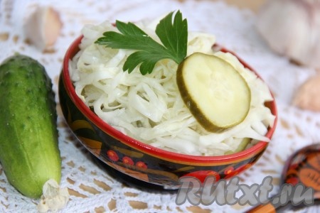 Капуста, маринованная с огурцами