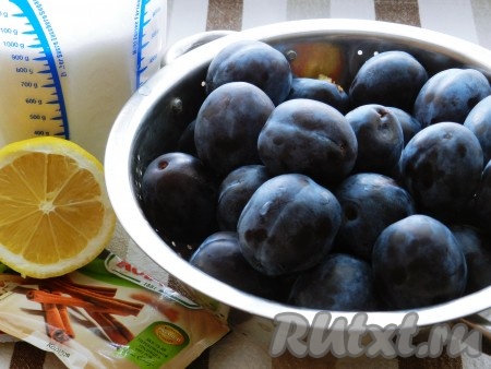 Ингредиенты для приготовления джема из чернослива на зиму