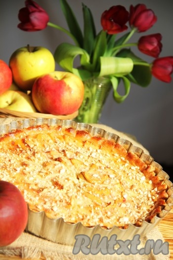 Аппетитный, очень вкусный, сочный, нежный яблочный пирог, приготовленный с творогом и сметаной, полностью остудить в форме. Я пирог остудила при комнатной температуре, а затем поставила его на 1 час в холодильник. Аккуратно достать из формы, нарезать на кусочки и подать к чаю или кофе.