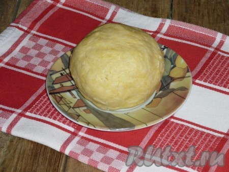 Для замешивания песочного теста нужно просеять в глубокую миску муку, всыпать в неё сахар и соль, перемешать. Сливочное масло достать из холодильника, нарезать на кубики, выложить в смесь муки, сахара и соли, перетереть руками до получения крошки. Затем добавить в крошку сырое яйцо. Замесить руками мягкое, приятное в работе тесто. Долго вымешивать песочное тесто не нужно, достаточно, чтобы оно просто собралось в ком. Если вдруг тесто не будет собираться в ком (многое зависит от величины яйца и качества муки), тогда влейте небольшими частями 1-2 столовых ложки холодной воды, замешивая тесто и собирая его в ком. Завернуть тесто в плёнку и убрать в холодильник минут на 30.