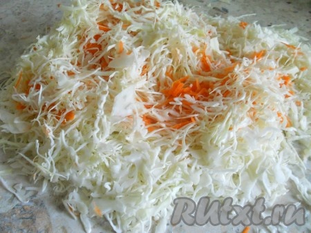 Прежде всего для квашения нужно выбрать капусту. Она должна быть белая (без зеленых листьев) и плотная. Квасить капусту нужно только в мужские дни - понедельник, вторник и четверг. Лучше, если приготовлением капусты займется мужчина. Эти рекомендации вроде бы выглядят смешно, но они проверены мною неоднократно! Верхние листья удалить, капусту нашинковать, можно ножом, можно на специальной терке для капусты. Морковь очистить и натереть на крупной терке, добавить к капусте.