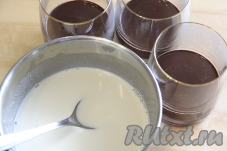 Когда желатин набухнет, добавить к сливкам&nbsp;1 столовую ложку сахарной пудры. Поставить кастрюльку на средний огонь и прогреть смесь, помешивая, до полного растворения желатина, но не кипятить!&nbsp;
