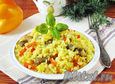 Куриные желудки с рисом