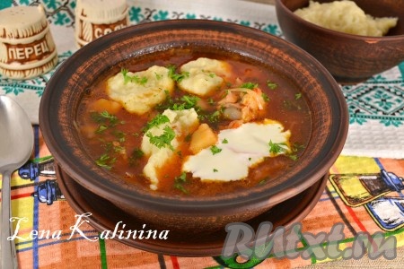 Рецепт украинского борща с галушками
