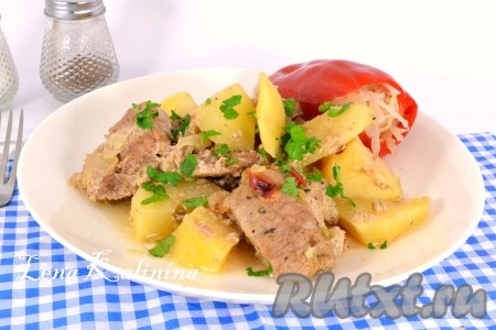 Свинина с картошкой в горчице в духовке