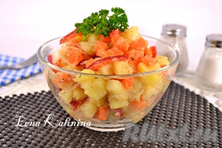 Салат из варёных моркови и картофеля