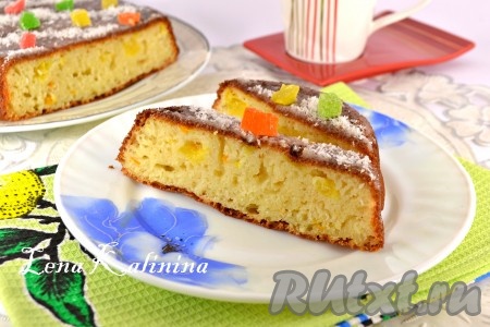 Манник на кефире с апельсином в духовке