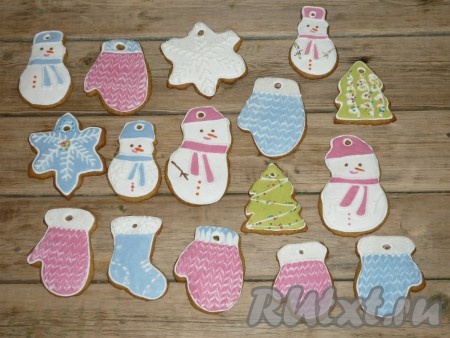 Вот такое вкусное, ароматное имбирное печенье с глазурью получилось.