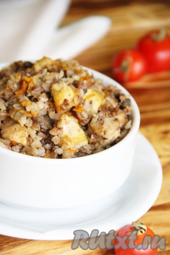 Гречка с куриной грудкой в духовке