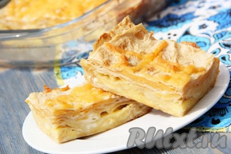 Пирог из лаваша с сыром в духовке