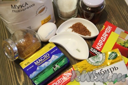 Подготовить продукты для приготовления имбирных ёлочек