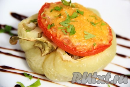 Перцы, запеченные в духовке с фаршем