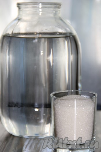 Воду комнатной температуры влить в банку. 