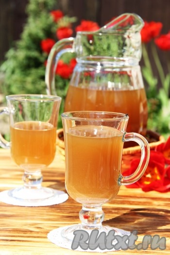 Кофейный квас готов! Освежающий и вкусный напиток можно подавать к столу.
