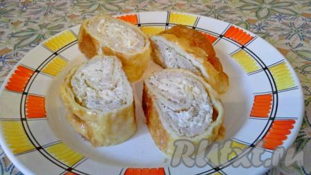 Куриные рулетики с творогом