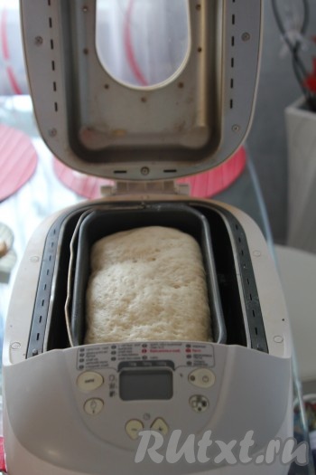 Тесто для этого рецепта я привыкла делать в хлебопечке. Ингредиенты закладываю в той последовательности, в которой они указаны выше в ингредиентах. Яйца при этом слегка взбиваю вместе. У меня замес дрожжевого теста занимает 1,5 часа, и в итоге мы получаем такое пышное тесто.
