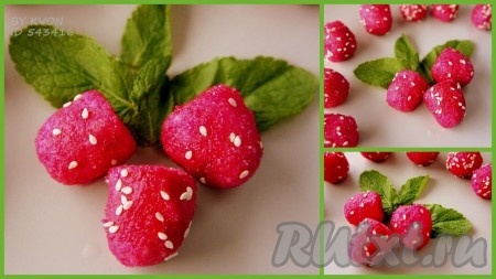 Рецепт конфет из вафель "Клубничка"