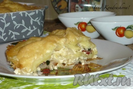 Картофельная запеканка с грудинкой в духовке