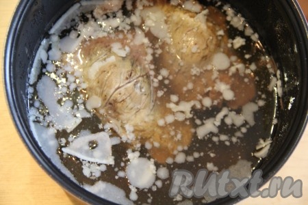 Готовое сердце хорошо остудить в бульоне.