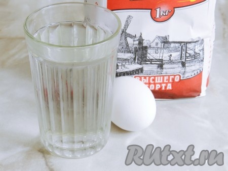 Ингредиенты для приготовления теста для пельменей на воде