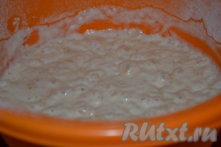 Поставить опару минут на 15-20&nbsp;в теплое место (до образования "шапочки").
